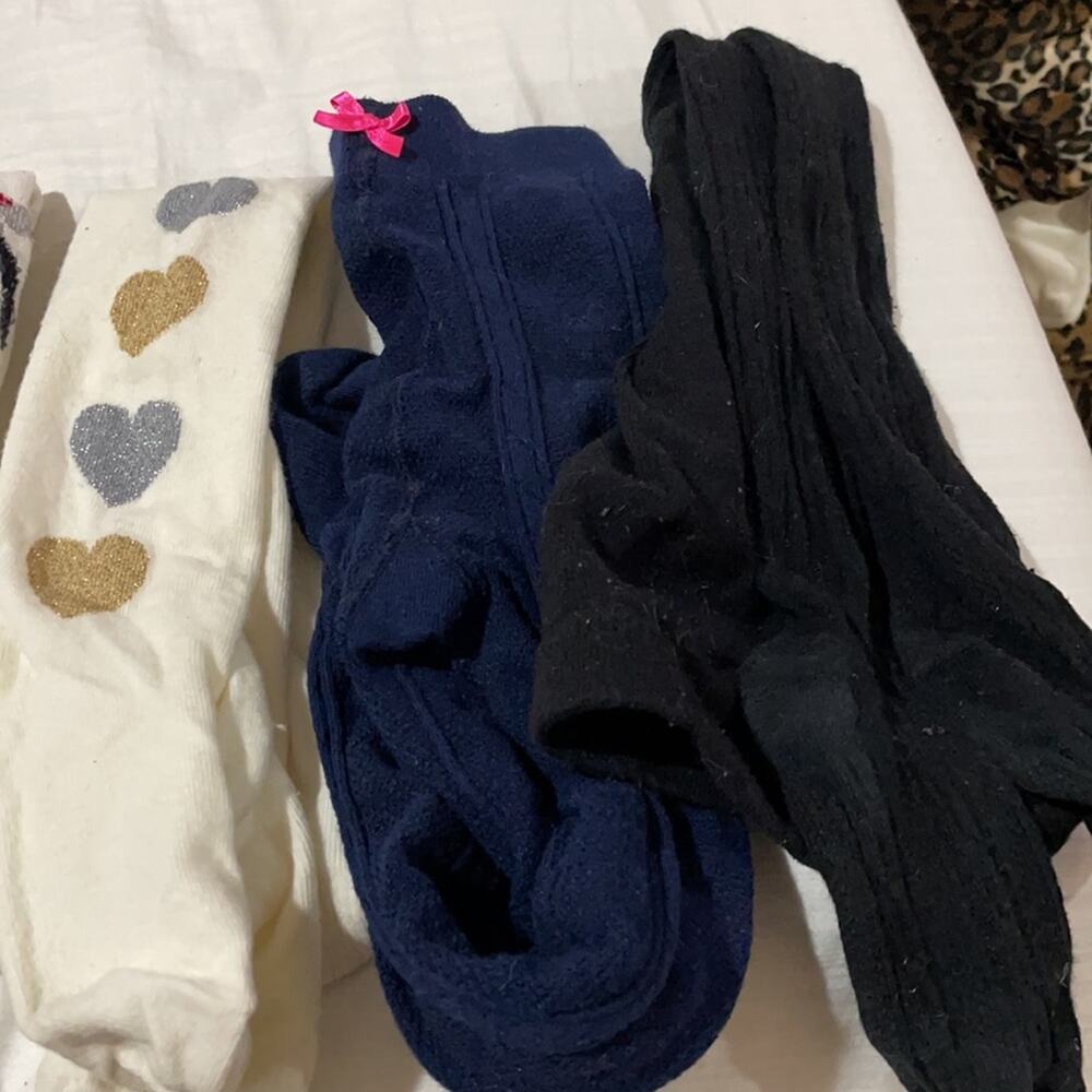 Girls footed Tights bundle 8 pair size 4 euc or 2 pair nwot . - Picture 3 of 8